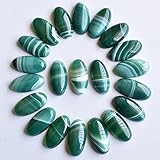 20pcs / Lot 15x30mm Naturstreifen Onyx gemischte ovale Cabochon-Perlen for die...