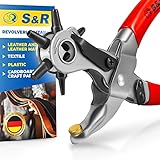 S&R Revolverlochzange MADE IN GERMANY, Lochzange für Leder, Gürtel,...