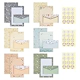 Vicloon Briefpapier mit Umschlag Set, 54 Stück Briefumschlag Briefpapier Set,...