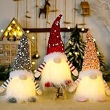 Leuchtender Zwerg Weihnachtsdekoration, Weihnachtsgonks mit Licht, handgefertigte...