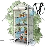 Heimfleiss® Foliengewächshaus mit 4 Ebenen | Balkon Gewächshaus klein |...