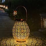 Solarlampen für Außen, Aulaya LED Solarlaterne Arabeske-Stil Dekorative Solarleuchte...