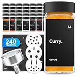 ZMILLA® Gewürzgläser Set Schwarz [24 Stück] Eckig mit Streueinsatz |...