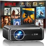Smart Beamer mit Netflix, Dolby Audio, WiMiUS 1100 ANSI Autofokus/6D Trapezkorrektur Led...