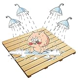 Badewannen-Duschmatte, Anti-Rutsch-Holz-Reibungs-Entenbrett Badezimmer, wasserdichte...