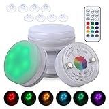 HLFVLITE Poolbeleuchtung Unterwasser Licht Magnetisch mit Timer RGB Farbewechsel, IP68...
