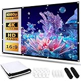 Leinwand Beamer 84 Zoll, 4K 16:9 HD Rück und Vorder Filmleinwand, Faltbarer Beamer...