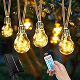 Solar Lichterkette Aussen Mit 20 Glühbirnen 12.5M Lichterkette Außen...