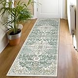 SHACOS Boho Teppich Läufer Grün rutschfest 60x180 cm Flauschiger Teppichläufer Flur...