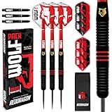 RED DRAGON Wolf Pack 22g Steeltip Messing Dart Set - Dartpfeile mit Dart Flights...