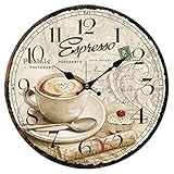 YOAI Wanduhr küchenuhr Vintage Shabby CHIC Antik Nostalgie Rustikale Quarzuhr aus MDF mit...