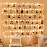 WOWDSGN Lichterkette für Foto, 120 LEDs, 12 m, Lichterkette für Schlafzimmer, mit 100...