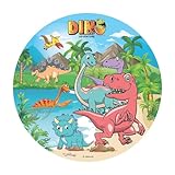 dekora Dinosaurier Essbare Oblate, Geburtstagskuchendeko für Kinder, Runder...