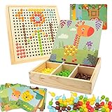 Gohytal Mosaik Steckspiel für Kinder, Spielzeug ab 2 3 4 5 Jahre Holz Mosaik...