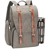 Picknick-Rucksack für 4 Personen mit großer isolierter Kühltasche,...