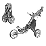 CaddyTek EZ Tour Quickfold Deluxe 3-Rad Golftrolley Golfcaddy komplett mit Kühltasche -...