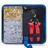 Crimpzange Flachsteckhülsen Set, Preciva Crimpwerkzeug mit 300 stück Kabelstecker...