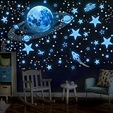 Wandsticker selbstklebend Leuchtsticker, trounistro 1134 Stück Sterne und Mond...