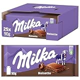 Milka Noisette Schokoladentafel, Milchschokolade mit Haselnusspaste, Ideal zum Teilen,...