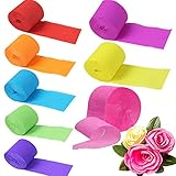 8 Rollen Krepppapier,Papier Luftschlangen,Krepp Bänder Bunt,8 Farben Kreppband...