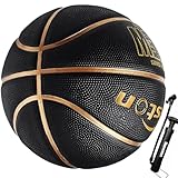 Senston Basketball Größe 7, Baskettball mit Pumpe, Outdoor Basketbälle, Anti-Rutsch und...