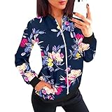 Generisch Dünne Sommerjacke Damen Bunt: Bomberjacke Damen Blumenmuster Coat Sommer...