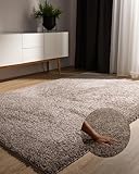 benuta Basic Hochflorteppich Teppich Wohnzimmer Sohari - Taupe 80x150 cm -...
