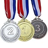 GOLDGE 3Pcs Gewinner Medaillen Gold Silber Bronze Medaille Medaillen für Kinder Gold...