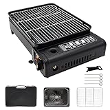 Camping Grillset Camping BBQ Set tragbarer Kassettengrill mit Grillrost, Grillpfannen-Clip...
