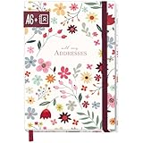 paper&you® Adressbuch A6+ mit Register A-Z und 120 g/m² Premium-Papier 'Wild Flower'...