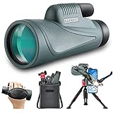 Adasion Monokular Teleskop 12x56 HD Monokulare Fernrohr Erwachsene mit Smartphone-Halter...