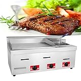Tragbarer Gas-Plancha-Grill mit Brenner, Edelstahl, professioneller Propan-Grill aus...