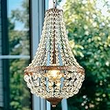 LED Kristall Kronleuchter Gold Vintage Industrielle Esszimmer Kristall Hängelampe Dimmbar...