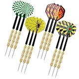 LDERFIV 12 Stück Dartpfeile Metallspitze Dart Pfeile Steel Darts Flights...