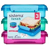Sistema Brotdose Sandwichbox | 450 ml | stapelbare und luftdichte Lunchbox mit Deckel |...