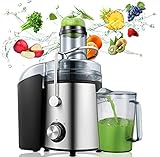 800W Entsafter, Entsafter für Obst Gemüse, Zentrifugaler Entsafter mit 75 MM Breitem...