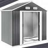 GARDEBRUK® XL Metall Gerätehaus 2m² mit Fundament 196x132x188cm Schiebetür Anthrazit...