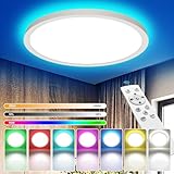 YiLaie LED Deckenleuchte Dimmbar mit Fernbedienung 24W 3840LM RGB Deckenlampe...