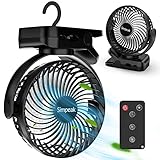 Simpeak 8000mAh Camping Ventilator Tischventilator, Mini USB Ventilator leise, Clip Fan...