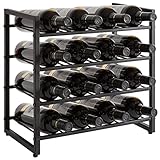 IBUYKE Weinregal Metall, Weinregal Freistehend Lagerung,4 Ebenen 16...