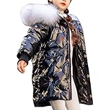 Runstarshow Wintermantel für Mädchen, gepolsterte Jacke mit Kapuze, flauschiger...