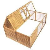 Wiltec Klappbarer Kleintierstall 153 x 110 x 55 cm, Hasenstall aus Tannenholz...