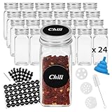 VonBueren Gewürzgläser eckig | Set mit 24 x 120 ml | Gewürzbehälter mit Streueinsatz |...