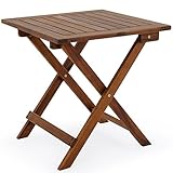 Casaria® Beistelltisch Holz Vollmontiert Klappbar 80kg Belastbar 46x46cm...