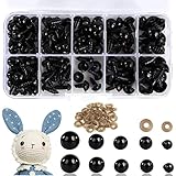 Sicherheitsaugen für Häkeltiere,100 Stück Kunststoff knopfaugen für Plüschtiere...