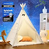 LIONHERZ® DAS ORIGINAL Tipi Zelt für Kinder aus 100% Baumwolle mit Federdeko,...