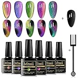 MTSSII Cat Eye Gel Nagellack Chamäleon Magnetgel UV LED 6 Farben Nagellack Set mit 1...