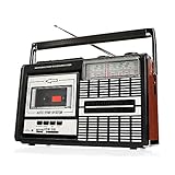 Ricatech PR85-80er Jahre Kassettenrekorder und -rekorder, AM/FM/SW-Radio, USB,...