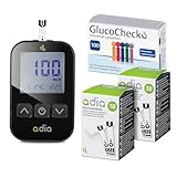 adia Blutzuckermessgerät (mg/dl) + 110 Blutzuckerteststreifen + 110 Universal-Lanzetten,...