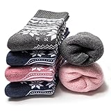 Occulto 6 PAAR WARME DAMEN SOCKEN, THERMOSOCKEN aus BAUMWOLLE, DICKE WINTERSOCKEN (39-42,...